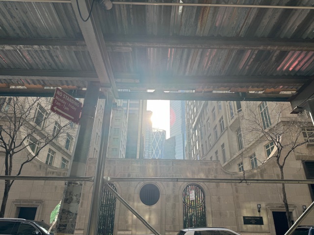Sunlight under scaffolding